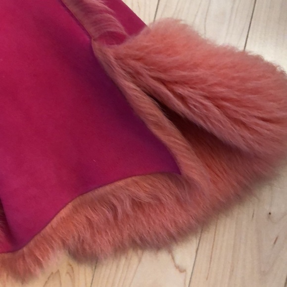 Pink Toscana Shearling Fur Jacket Size Small - Picture 9 of 14